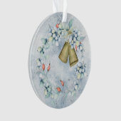 Blauwe kerstcellen Elegant  Rustic Ornament (voorkant)