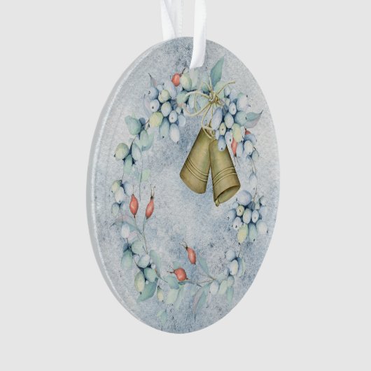 Blauwe kerstcellen Elegant Rustic Ornament (voorkant)