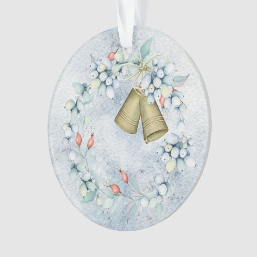 Blauwe kerstcellen Elegant  Rustic Ornament (voorkant)