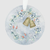 Blauwe kerstcellen Elegant  Rustic Ornament (voorkant)