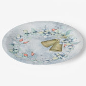 Blauwe kerstcellen Elegant  Rustic Papieren Bordje (Gekanteld)