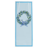 Blauwe kerstChinoiserie Wreatwine Bag tas Wijn Cadeautas (Achterkant)