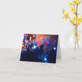 Blauwe kerstcocktails. kerst-Wenskaart Kaart (Gele Bloem)