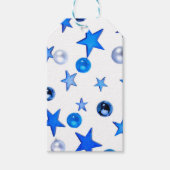 Blauwe kerstdecoratie ornamenten foto met tex cadeaulabel (Voorkant)