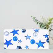 Blauwe kerstdecoratie-ornamenten met tekst (Staand voorkant)