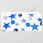 Blauwe kerstdecoratie-ornamenten met tekst (Voorkant / Achterkant)