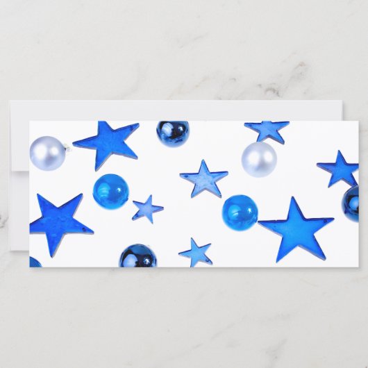 Blauwe kerstdecoratie-ornamenten met tekst (Voorkant)