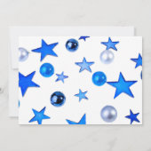 Blauwe kerstdecoratie-ornamenten met tekstkaart (Achterkant)