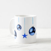 Blauwe kerstdecorfballetfoto koffiemok (Voorkant links)