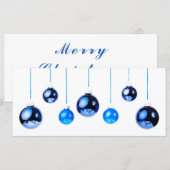 Blauwe kerstdecorpels foto met tekst (Voorkant / Achterkant)