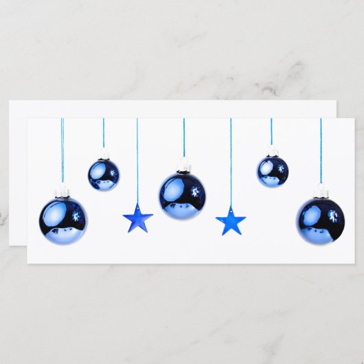 Blauwe kerstdecortballen met tekst (Voorkant / Achterkant)