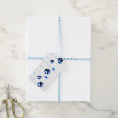 Blauwe kerstdecortballen met tekst cadeaulabel (Met Touw)