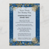 Blauwe kerstfamilie Sjabloon menu menu's (Voorkant)
