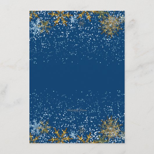 Blauwe kerstfamilie Sjabloon menu menu's (Achterkant)