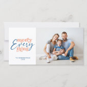 Blauwe kerstfeest Alles feestdag foto Feestdagenkaart (Voorkant)