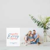 Blauwe kerstfeest Alles feestdag foto Feestdagenkaart (Staand voorkant)