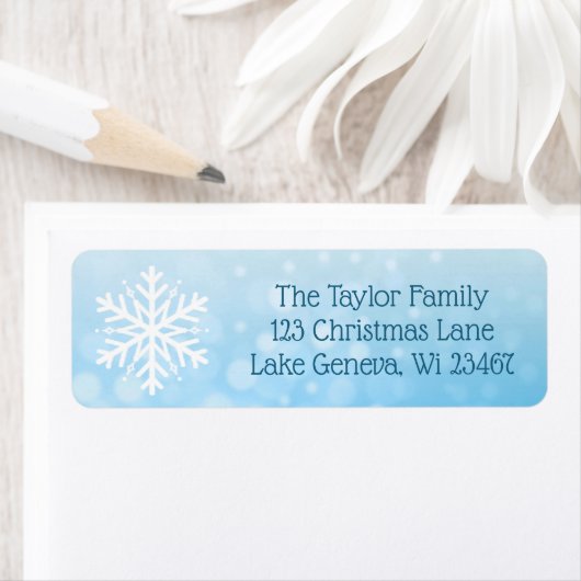 Blauwe kerstfeestdag etiket (Insitu)