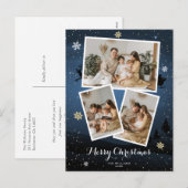 Blauwe kerstfeestdag Foto Briefkaarten (Voorkant / Achterkant)