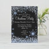 Blauwe kerstfeestdag kaart (Staand voorkant)