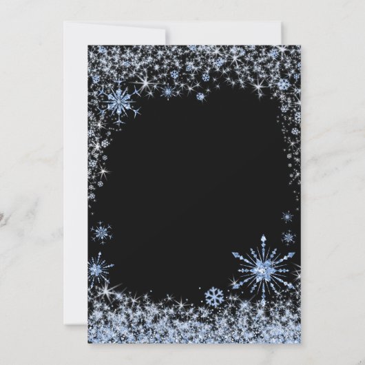 Blauwe kerstfeestdag kaart (Achterkant)