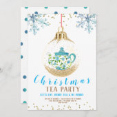 Blauwe kerstfeestdag kaart (Voorkant / Achterkant)