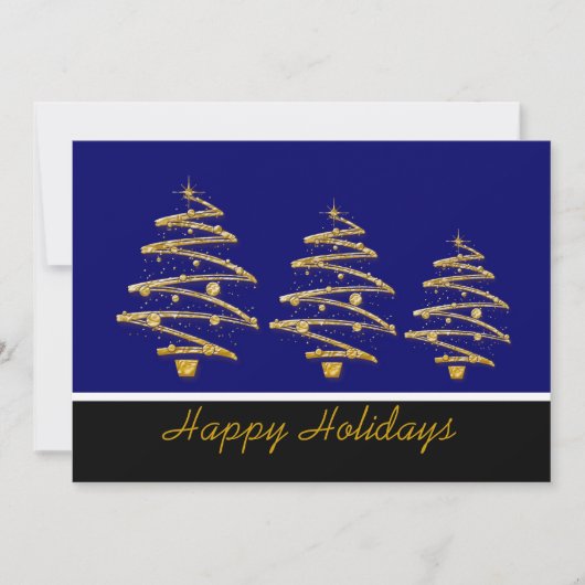 Blauwe kerstfeestdag kaart (Voorkant)