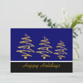 Blauwe kerstfeestdag kaart (Staand voorkant)