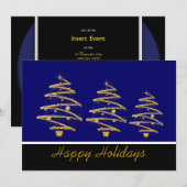 Blauwe kerstfeestdag kaart (Voorkant / Achterkant)