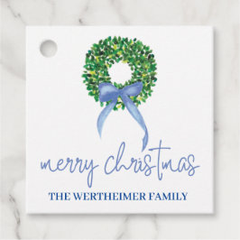 Blauwe kerstfeestdag Labels