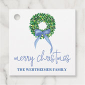 Blauwe kerstfeestdag Labels (Voorkant)