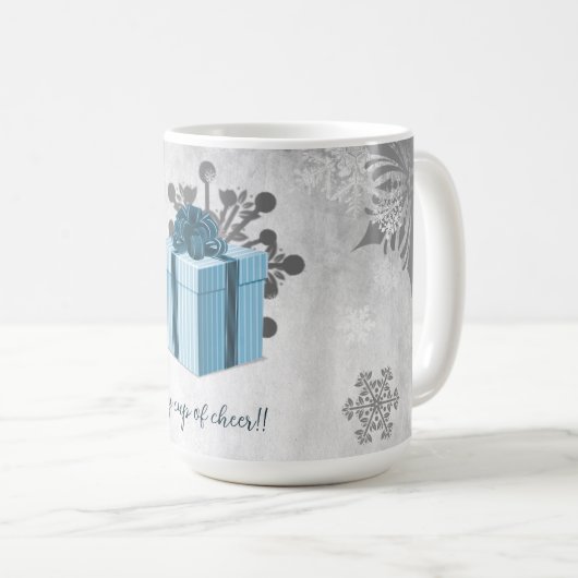 Blauwe kerstfeestdag Mok (Voorkant rechts)