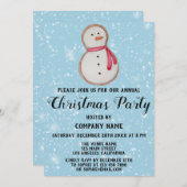 Blauwe kerstfeestdag Snowman Kaart (Voorkant / Achterkant)