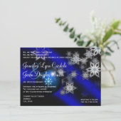 Blauwe kerstfeestdag winterweddenschappen kaart (Staand voorkant)