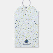 Blauwe kerstfeestdagen en Stippen feestdag Cadeaulabel (Achterkant)