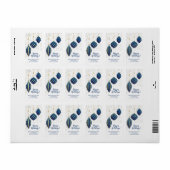 Blauwe kerstfeestdagen en Stippen feestdag Etiket (Full Sheet)