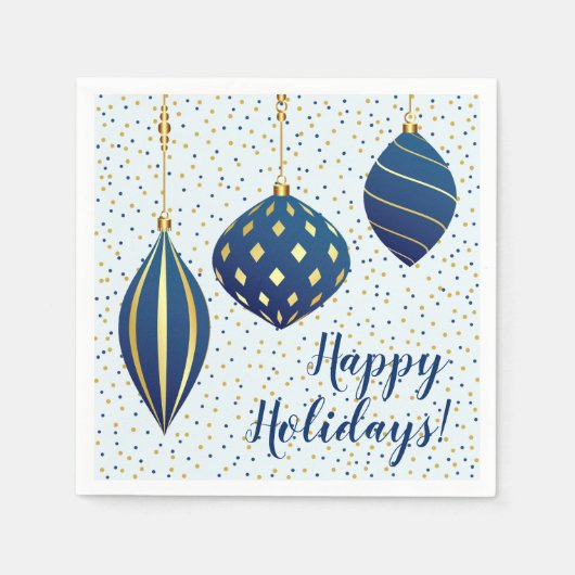 Blauwe kerstfeestdagen en Stippen feestdag Servet (Voorkant)