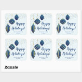 Blauwe kerstfeestdagen en Stippen feestdag Vierkante Sticker (Vel)