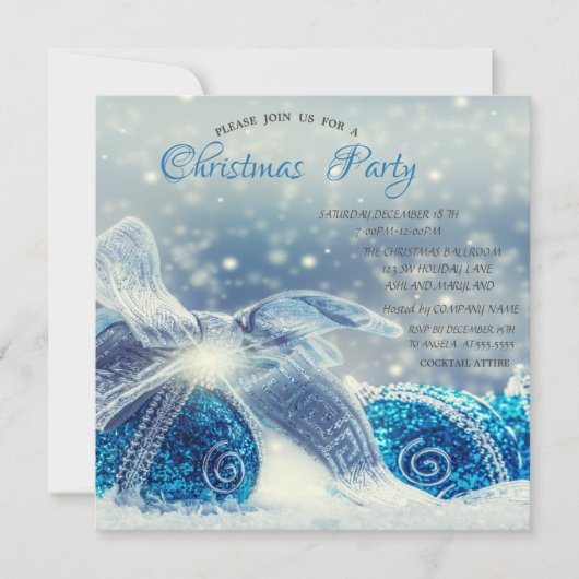 Blauwe kerstfeestdagen kaart (Voorkant)