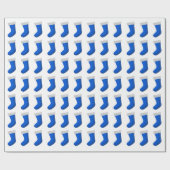 Blauwe kerstgerechten cadeaupapier (Vlak)