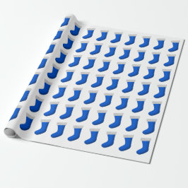 Blauwe kerstgerechten cadeaupapier