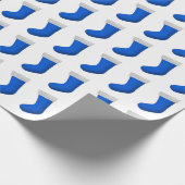 Blauwe kerstgerechten cadeaupapier (Hoek)