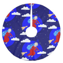 Blauwe Kerstheks Befana Broomrider Spookmas