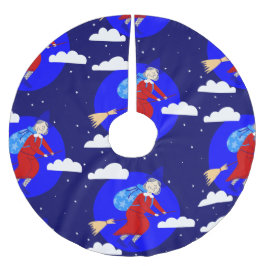 Blauwe Kerstheks Befana Broomrider Spookmas Kerstboom Rok