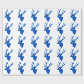 Blauwe kerstherten met nerdglazen cadeaupapier (Vlak)