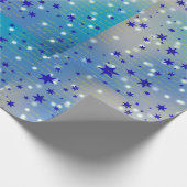 Blauwe kerstinpakpapier met ster cadeaupapier (Hoek)