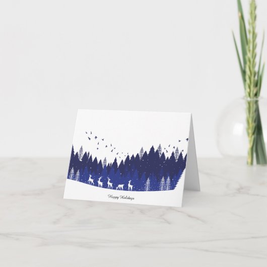 Blauwe kerstkaart bedankkaart (Voorkant)