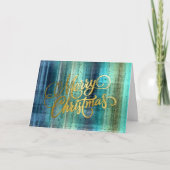 Blauwe kerstkaart feestdagen kaart (Voorkant)