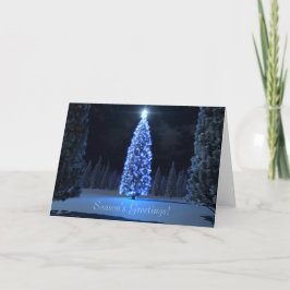 Blauwe kerstkaart feestdagen kaart