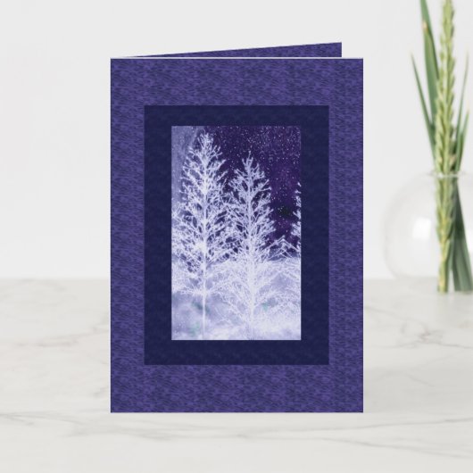 Blauwe kerstkaart feestdagen kaart (Voorkant)