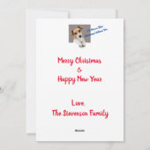Blauwe kerstkaart Jack Russell Holiday Card (Achterkant)